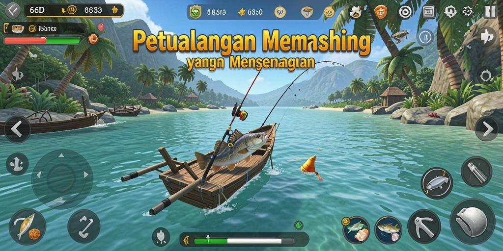 Tampilan gameplay Fishing yang seru dan interaktif di 66D.
