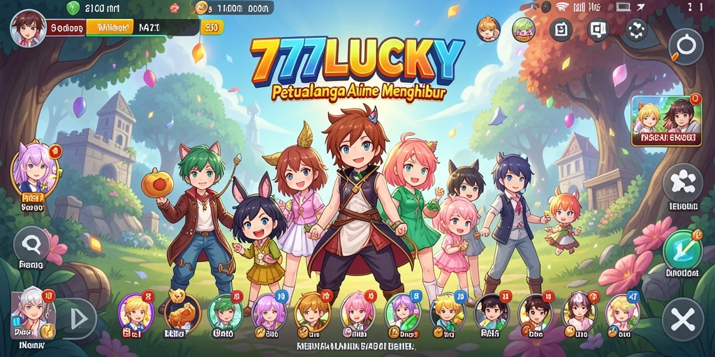 Tampilan gameplay seru di dunia Anime yang penuh warna.