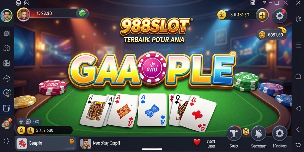 Screenshot utama menampilkan serunya gameplay Gaple di 988SLOT.