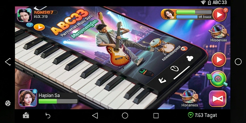 Tampilan gameplay ABC33 yang mengasyikkan dengan berbagai tantangan musik.