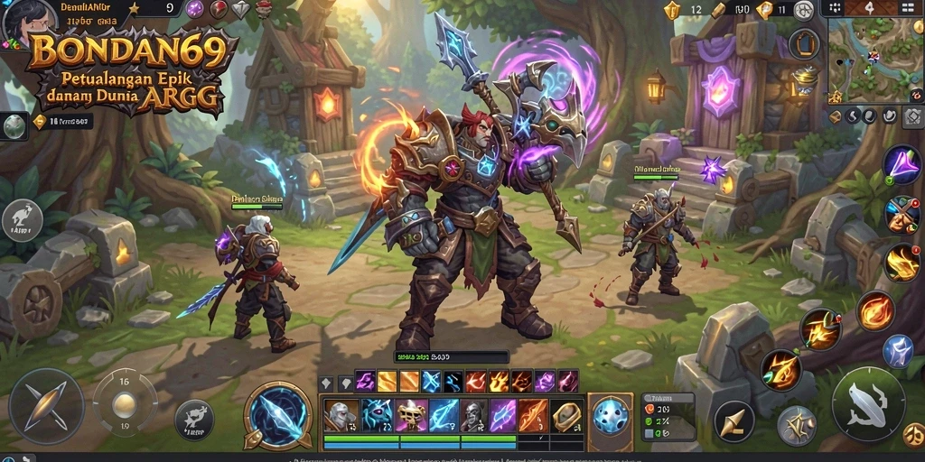 Tampilan gameplay BONDAN69 yang menegangkan dan berwarna-warni.