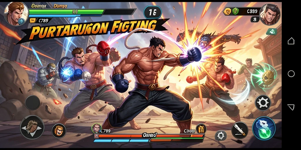 Tampilan gameplay C789 yang mendebarkan di arena Fighting.