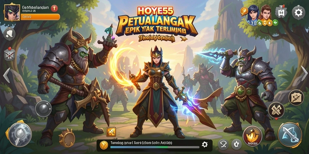 Screenshot gameplay HOYE55 menampilkan eksplorasi dunia petualangan yang menakjubkan.