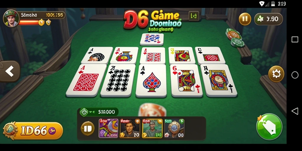 Screenshot gameplay menunjukkan momen seru dalam permainan Domino ID66.