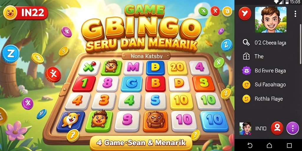 Tampilan gameplay seru dalam aplikasi Bingo IN22.