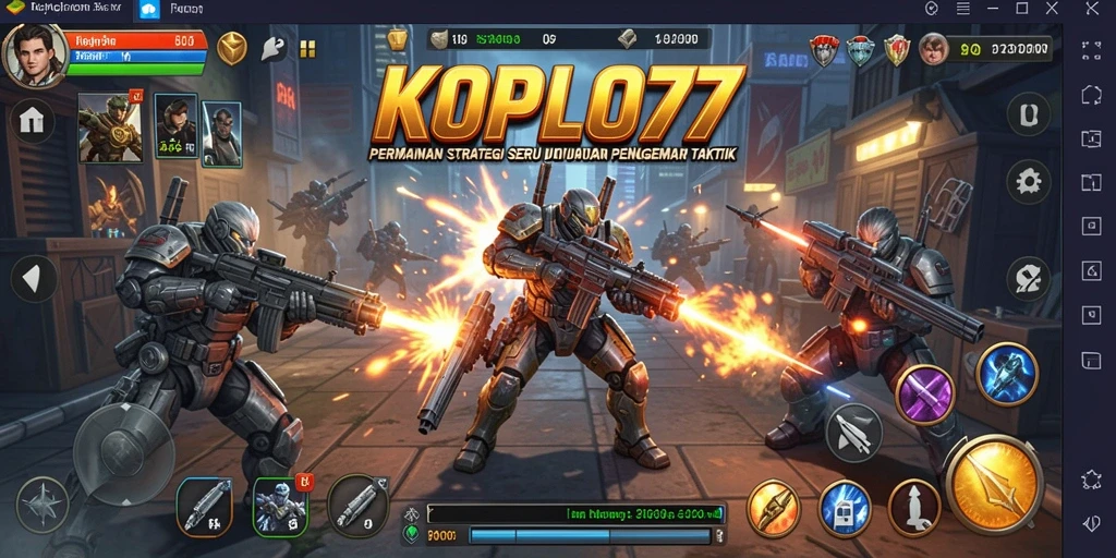Screenshot gameplay KOPLO77 yang menampilkan pertempuran strategis.