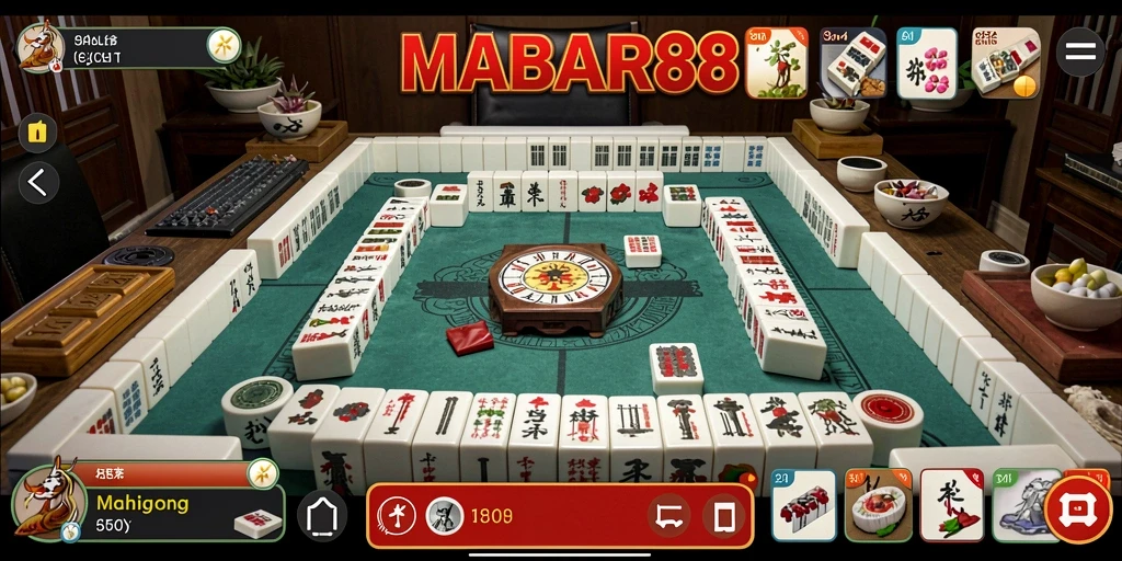 Menampilkan gameplay seru dari MABAR88 dengan elemen Mahjong yang klasik.