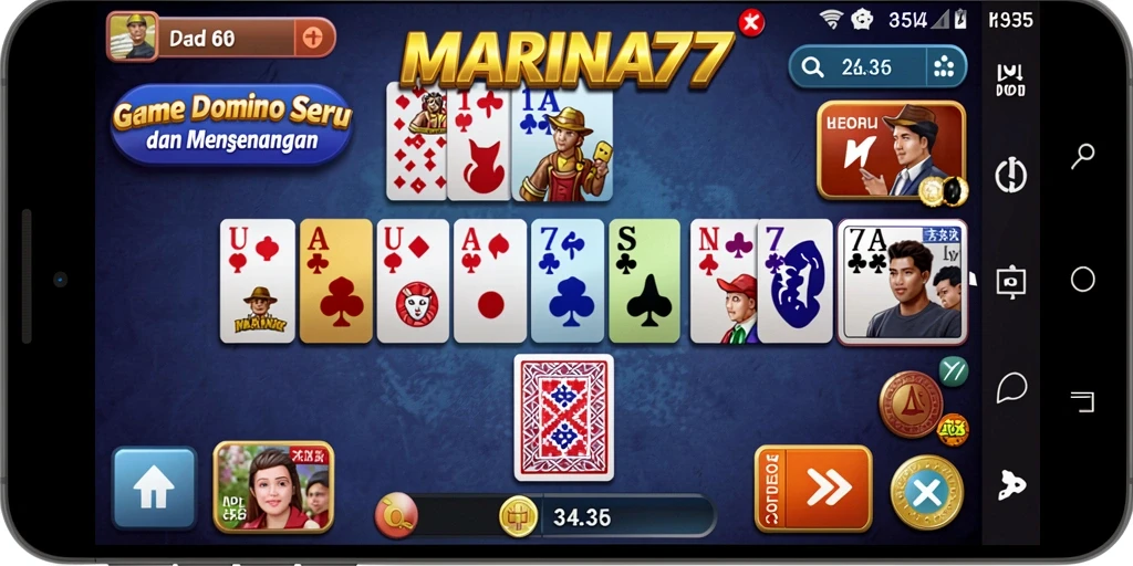 Tampilan gameplay menarik dari MARINA77 yang penuh aksi domino.