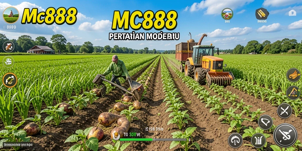 Tampilan menarik dari gameplay MC888 saat bercocok tanam.