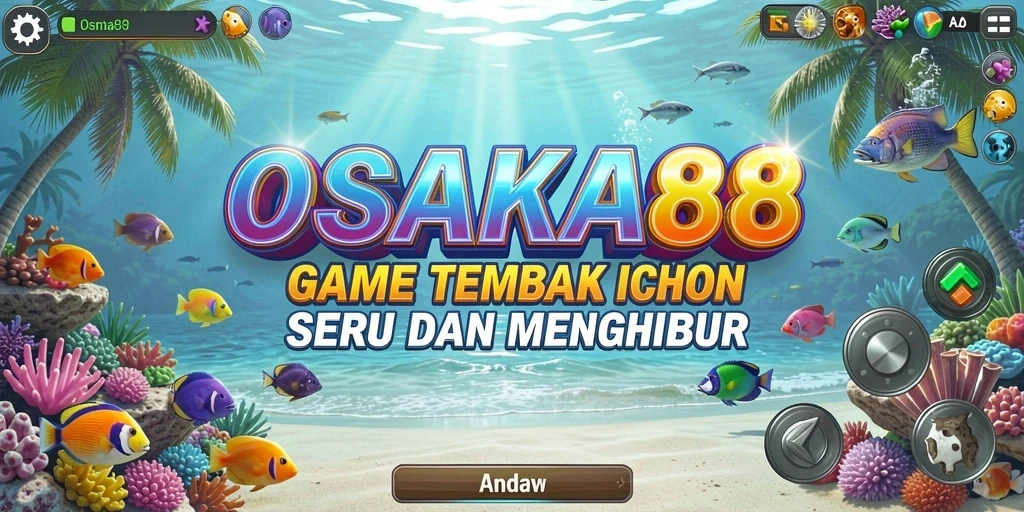 Screenshot gameplay OSAKA88 menampilkan aksi seru menembak ikan.