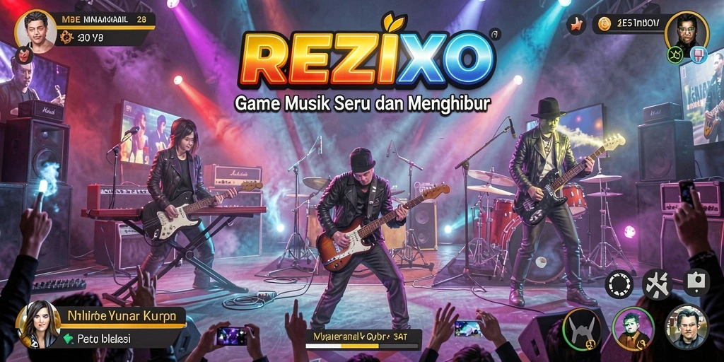 Screenshot gameplay <strong>REZIXO</strong> menunjukkan keseruan bermain musik bersama teman.