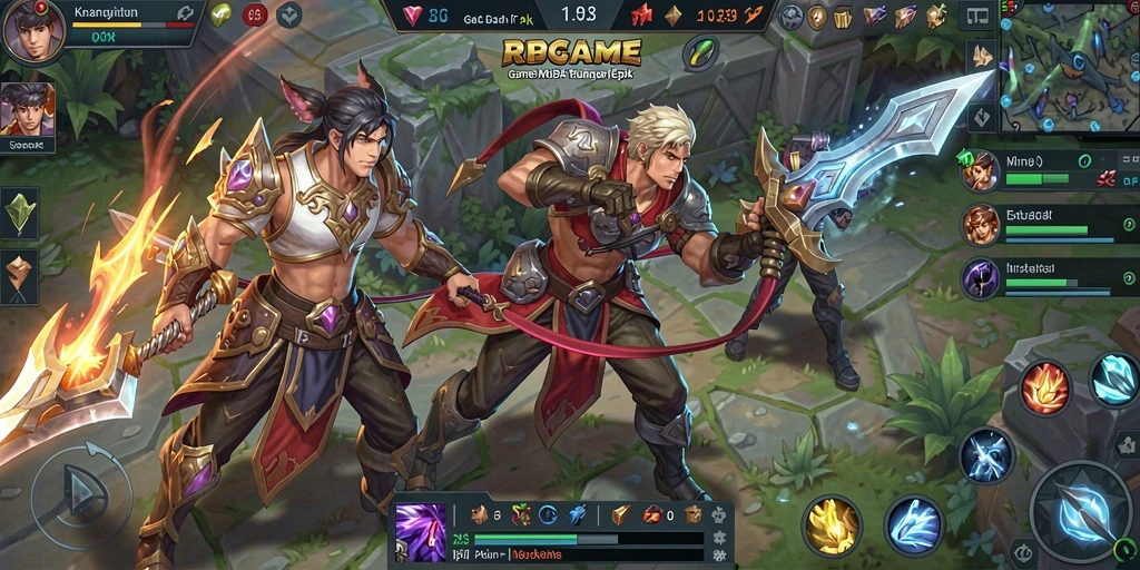 Tampilan permainan RPGAME dengan aksi seru dan karakter unik.