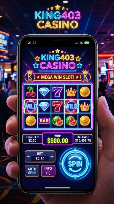 Tampilan antarmuka pengguna king403 yang sederhana dan efektif.